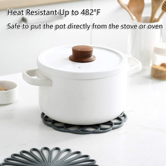 NEW Set of 3 Silicone Trivet Mat- Hot Pot Holder Hot Pads for Table & Countertop - Picture 4 of 7